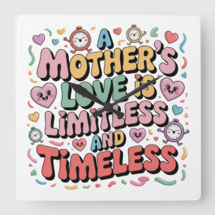 Reloj Cuadrado El amor de una madre es ilimitado y eterno