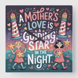 Reloj Cuadrado El amor de una madre es una estrella guía en la no