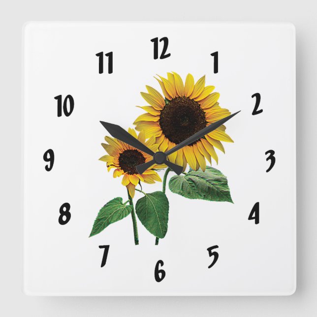 Reloj Cuadrado El amor de una mamá girasol (Anverso)