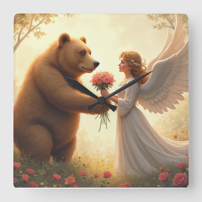 Reloj Cuadrado El amor del oso (Anverso)