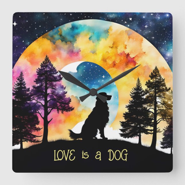 Reloj Cuadrado El amor es un perro que te espera *Personaliza* (Anverso)