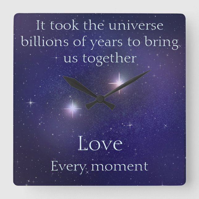 Reloj Cuadrado El amor escrito en las estrellas Personalizado pal (Anverso)