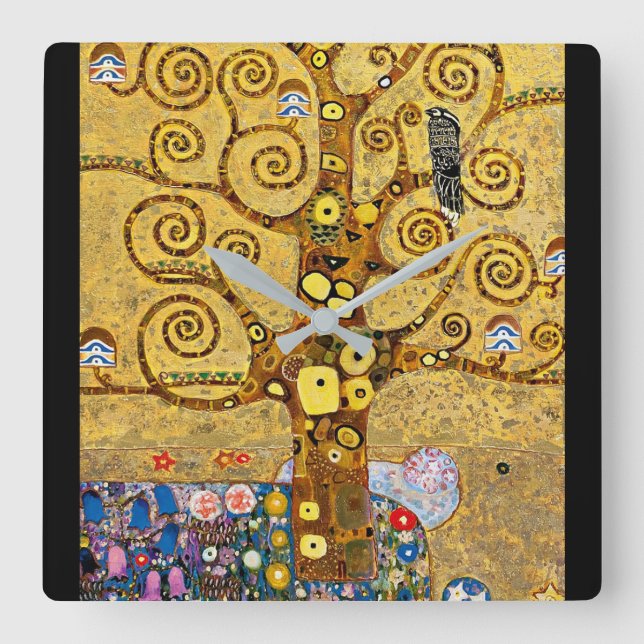 Reloj Cuadrado "El árbol de la vida" , Gustav Klimt (Anverso)
