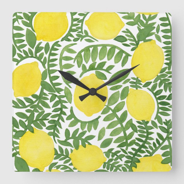 Reloj Cuadrado El Árbol De Limón Fresco (Anverso)