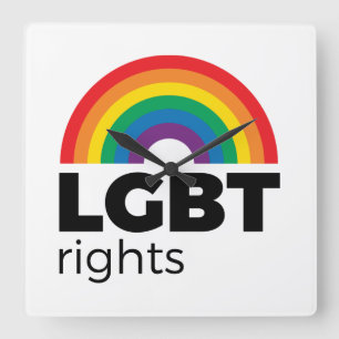 Reloj Cuadrado El arcoiris de los derechos LGBT
