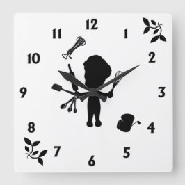 Reloj Cuadrado El Baker Salta Sus Utensilios / Herramientas