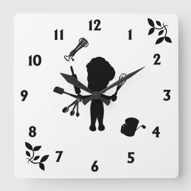 Reloj Cuadrado El Baker Salta Sus Utensilios / Herramientas (Anverso)