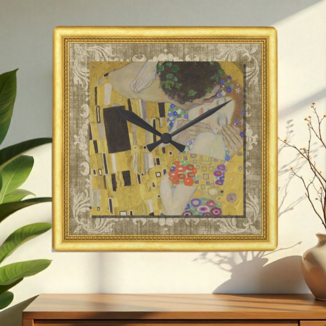Reloj Cuadrado El beso, Gustav Klimt, armazón (Subido por el creador)