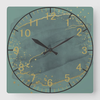 Reloj Cuadrado El Cactus verde de 10,75"