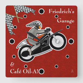 Reloj Cuadrado El Cafe Racer (Personalizado) - Sq.