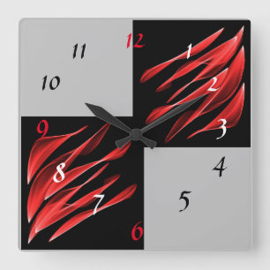 Reloj Cuadrado El cepillo rojo sombrea el modelo negro