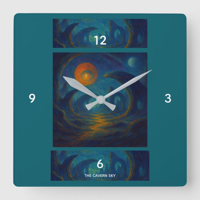 Reloj Cuadrado El cielo de la caverna: tres cavernas (Anverso)