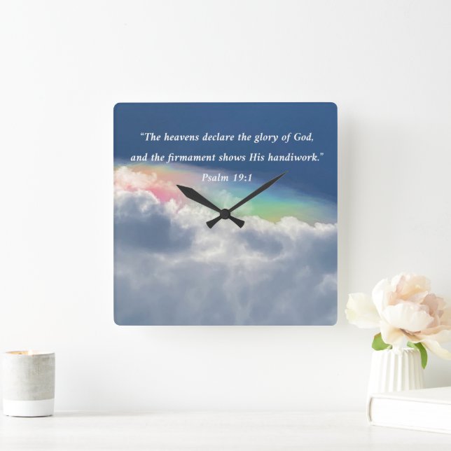 Reloj Cuadrado El Cielo Declara A Los Ps. 19:1 (Hogar)
