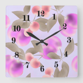 Reloj Cuadrado El ciruelo ligero inconsútil da fruto la cereza