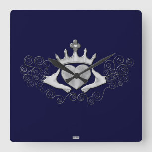 Reloj Cuadrado El Claddagh (plata)