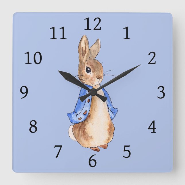 Reloj Cuadrado el conejo Pedro  (Anverso)