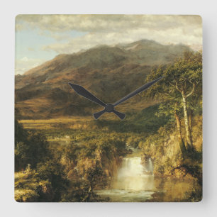 Reloj Cuadrado El corazón de los Andes por Frederic Edwin Church