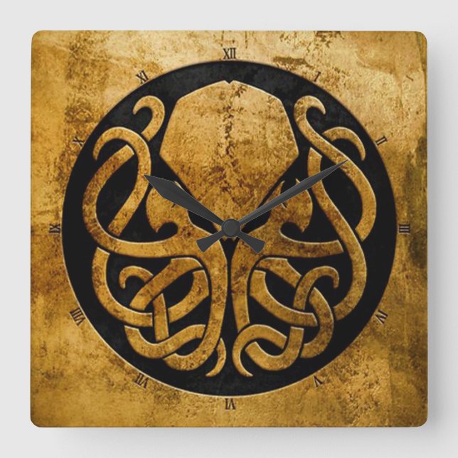 Reloj Cuadrado El Cthulhu hambriento por tiempo (Anverso)