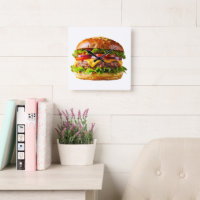 El delicioso y apetitoso thic de hamburguesa apila