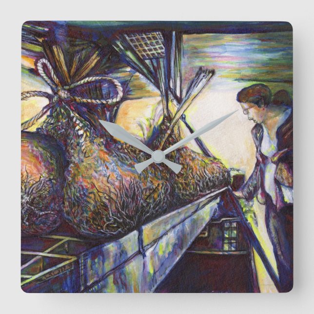 Reloj Cuadrado El devastador destino de la vida (Anverso)