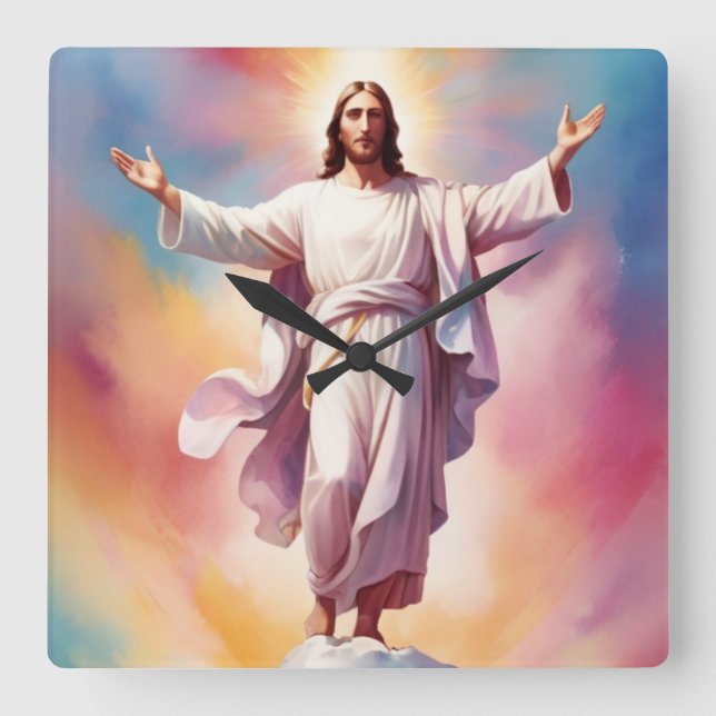 Reloj Cuadrado El Día del Señor Jesús (Anverso)