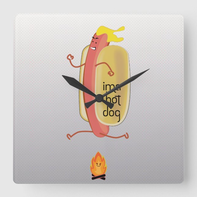 Reloj Cuadrado El diablo de los perros calientes (Anverso)