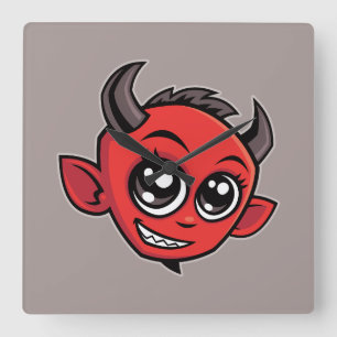 Reloj Cuadrado El diablo del Personalizado sonriente