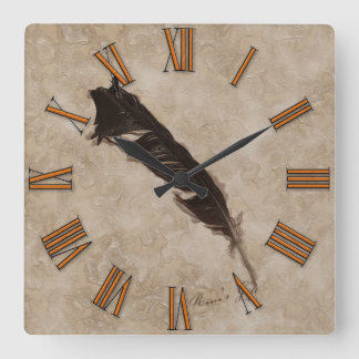 Reloj Cuadrado El diseño de la Fila de Pájaros de Raven