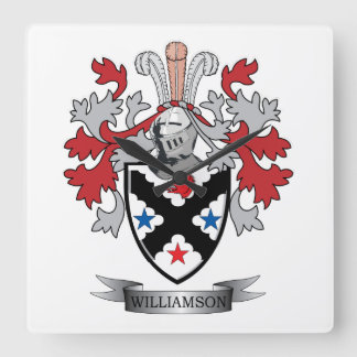 Reloj Cuadrado El escudo de armas de la familia Williamson