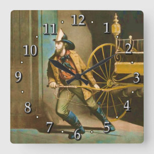 Reloj Cuadrado El estilo americano 2 del bombero del Victorian