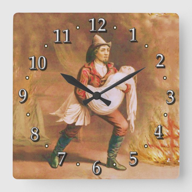 Reloj Cuadrado El estilo americano 3 del bombero del Victorian (Anverso)