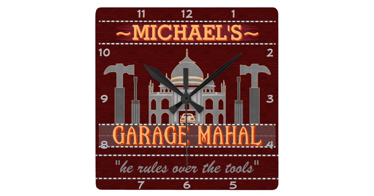 Reloj Cuadrado El garaje divertido Mahal de la cueva del hombre | Zazzle.es