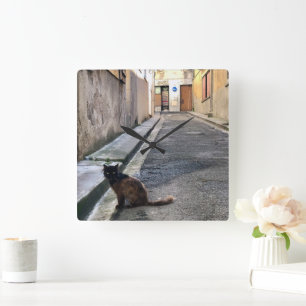 Reloj Cuadrado El gato francés