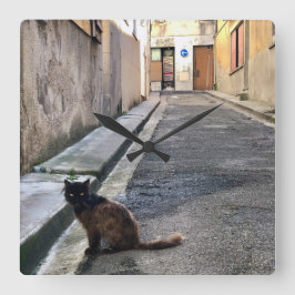 Reloj Cuadrado El gato francés