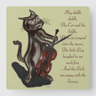 Reloj Cuadrado El gato y el violín