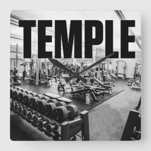 Reloj Cuadrado El Gimnasio Es Mi TEMPLO - Motivación De Construcc