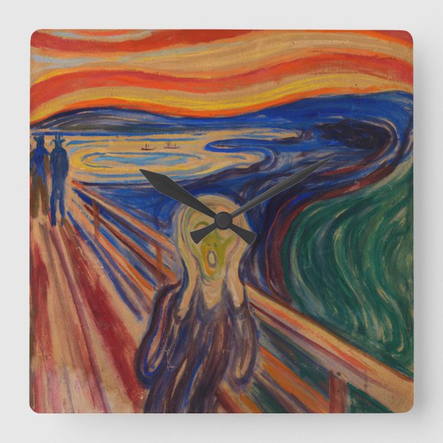 Reloj Cuadrado El grito, 1910 de Edvard Munch (Anverso)