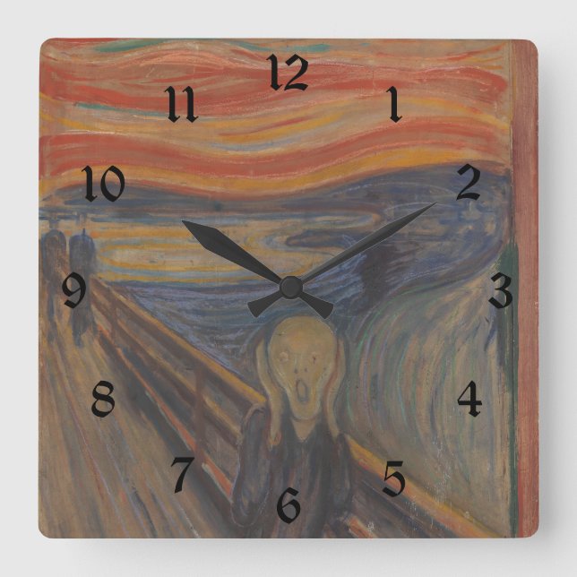 Reloj Cuadrado El grito de la naturaleza de Edvard Munch 1893 (Anverso)