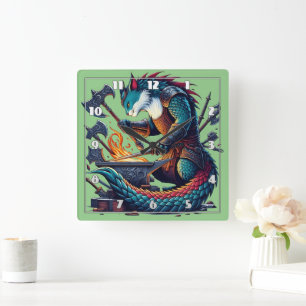 Reloj Cuadrado El herrero del gato encantado falsifica armas al a