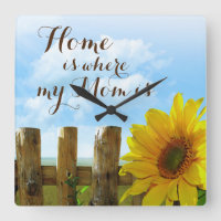 El hogar es donde mi mamá está con girasoles