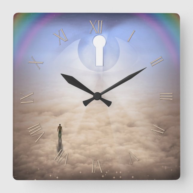 Reloj Cuadrado El hombre enfrenta su destino (Anverso)