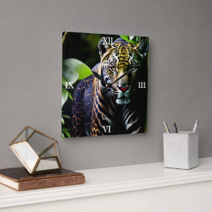 Reloj Cuadrado El jaguar - Fierce depredador de la jungla