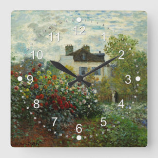 Reloj Cuadrado El Jardín del Artista en Argentina 1873 (Monet)