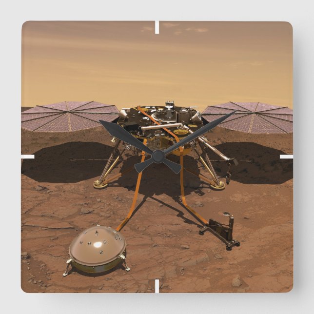 Reloj Cuadrado El Lander Insight Opera En La Superficie De Marte. (Anverso)