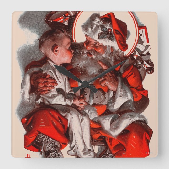 Reloj Cuadrado El laúd de Santa (Anverso)