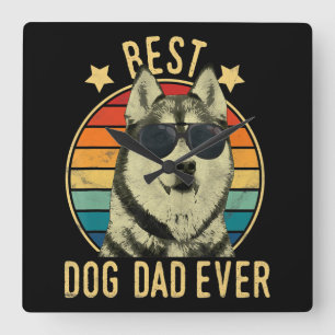 Reloj Cuadrado El mejor padre del perro. Regalo para papá husky