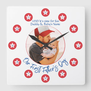 Reloj Cuadrado El nuevo papá moderno y único Día de los Primeros 