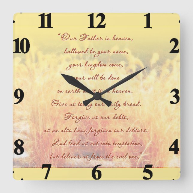 Reloj Cuadrado El Padrenuestro (Anverso)