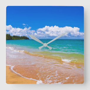 Reloj Cuadrado El paisaje marino a lo largo de la bahía de Hanale