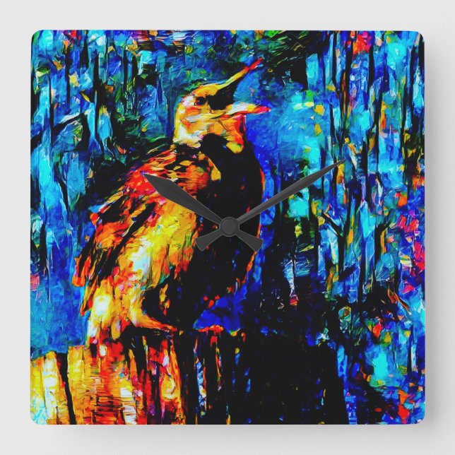 Reloj Cuadrado El pájaro solitario 2 (Anverso)